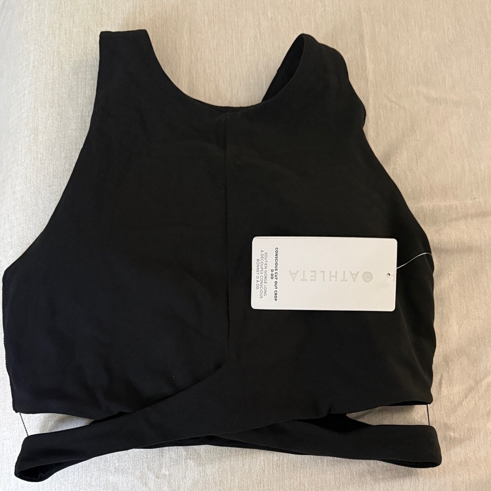 Athleta Black Cross-Front Crop Top